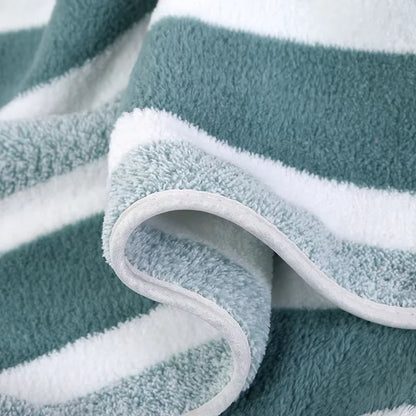 6 Pcs Striped Quick-Dry Absorbent Towel Set - 2 Bath Towels 2 Face Towels 2 Washcloths, Soft Bathroom Linens for Home, Hotel,