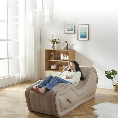 Fully Automatic Outdoor  or Indoor Portable Inflatable Lazy Sofa, PVC Air Cushion, Simple Lounge Chair, 170x63x68cm
