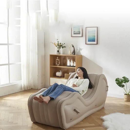 Fully Automatic Outdoor  or Indoor Portable Inflatable Lazy Sofa, PVC Air Cushion, Simple Lounge Chair, 170x63x68cm