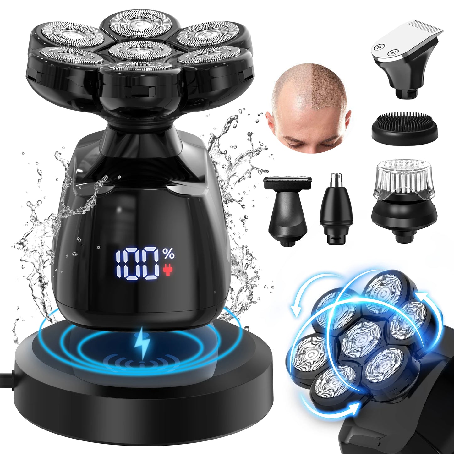 Multi-functional Electric Shavers Kit for Bald Head Shaving,  Beard Shaving , all Mens Grooming