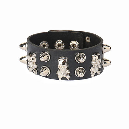 PU Leather Bracelets, Adjustable Cuff Bracelet/ Rivets/Buckle Wristband for Men /Women