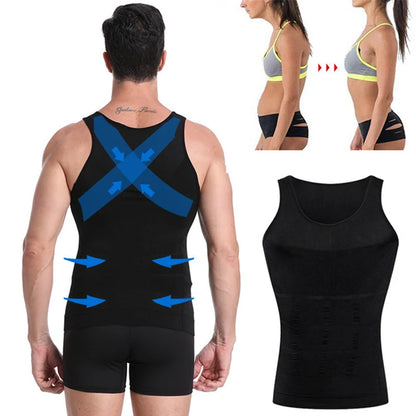 Men's Shapewear,  Slimming Body Corset Vest,  Shirt Compression for  Abdomen,  Tummy,  Belly,  Control  for Slim Waist Cinche.