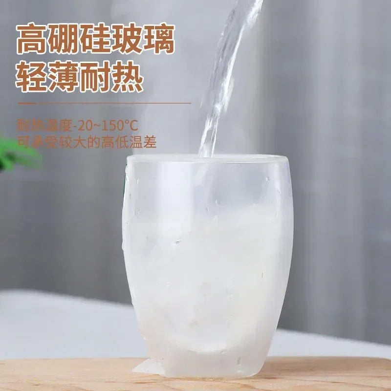 Heat Resistant Double Walled Glass Cup 80-650Ml Beer Milk Coffee Water Cups.  Transparent Cup,   Glass Drinkware Mug Set
