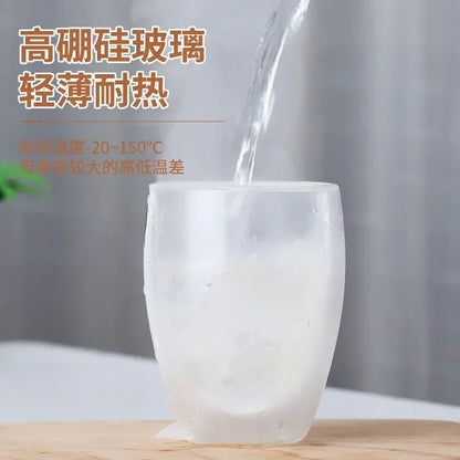 Heat Resistant Double Walled Glass Cup 80-650Ml Beer Milk Coffee Water Cups.  Transparent Cup,   Glass Drinkware Mug Set