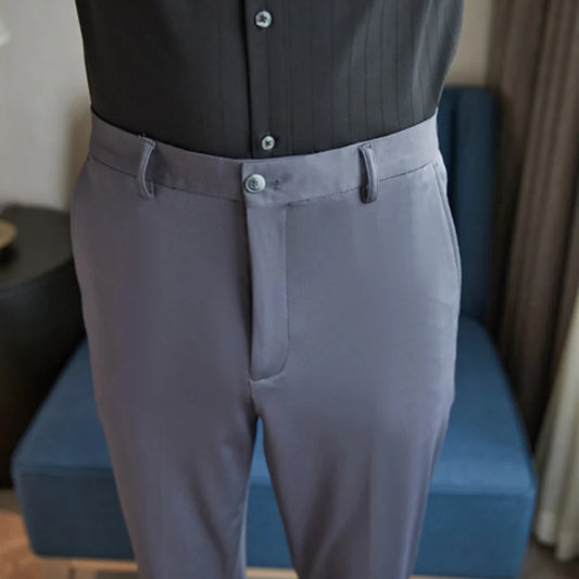 29-42 Men's Summer Pants, Thin Straight Stretch Casual Pants with No Trace No Ironing,  Fabric Silky and Cool Feeling