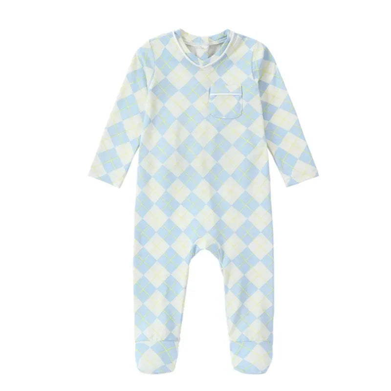 spring summer argyle plaid, soft dress set with  footie P. J's,  Familyfamily matching clothing