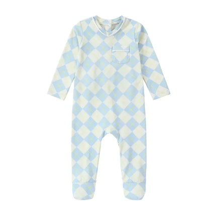 spring summer argyle plaid, soft dress set with  footie P. J's,  Familyfamily matching clothing