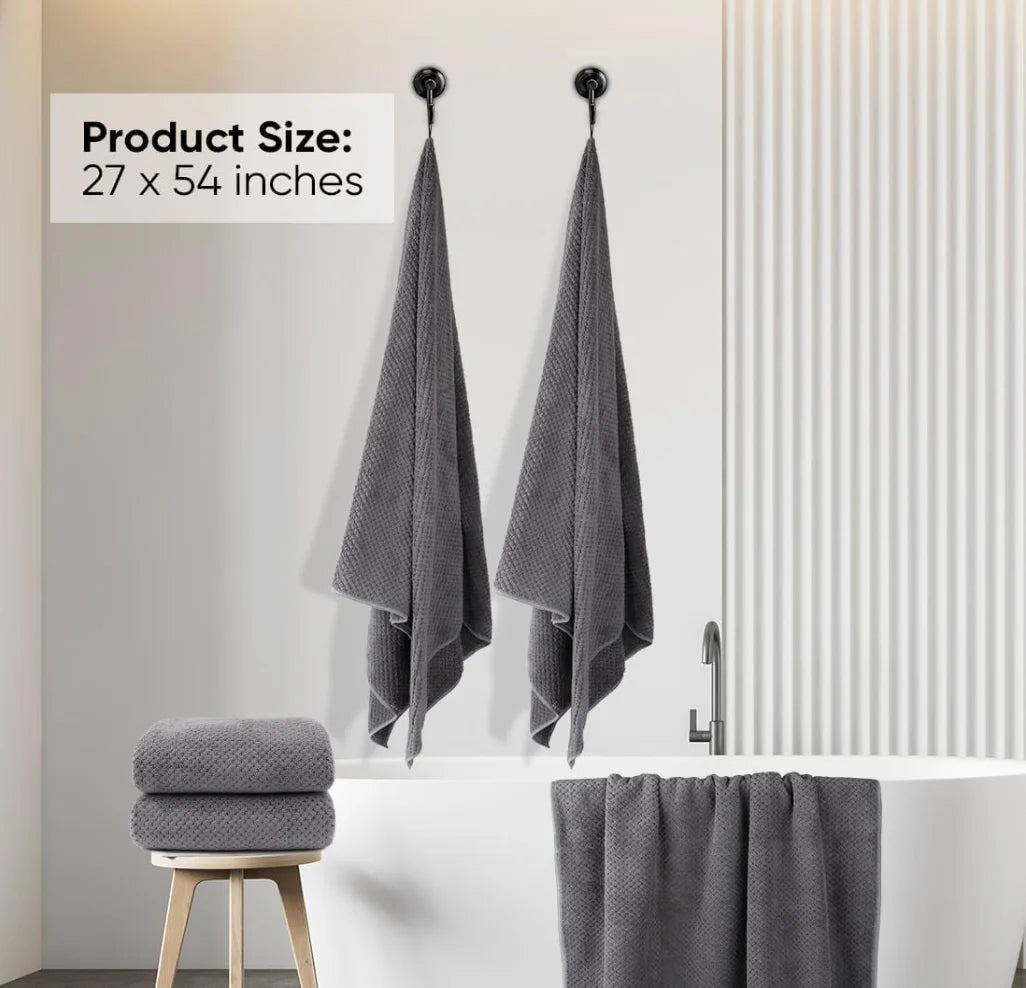 Bath Towel Set Pack of 2, (27 x 54 Inches) Microfiber,  Ultra Soft Highly Absorbent Bath Towel, Lightweight and Quick Drying Towel
