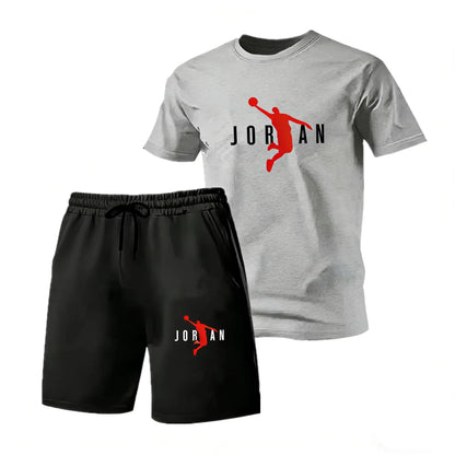 Summer Fashion,  Trendy,  Casual Sports Two Piece Set with Men's Short sleeved T-shirt+Shorts Set,  Quick-drying.  SEVERAL Basic colors and well stocked.