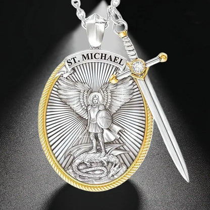 Catholic Patron Saint Pendant Michael , St. Michael The Archangel Pendant Necklace