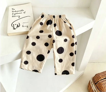 All Over Print Wide Leg Pants for  Kids, 4-6 Yrs.   Soft Cotton Casual Trousers For Toddler Boys And Girls Summer / Autumn Clothing