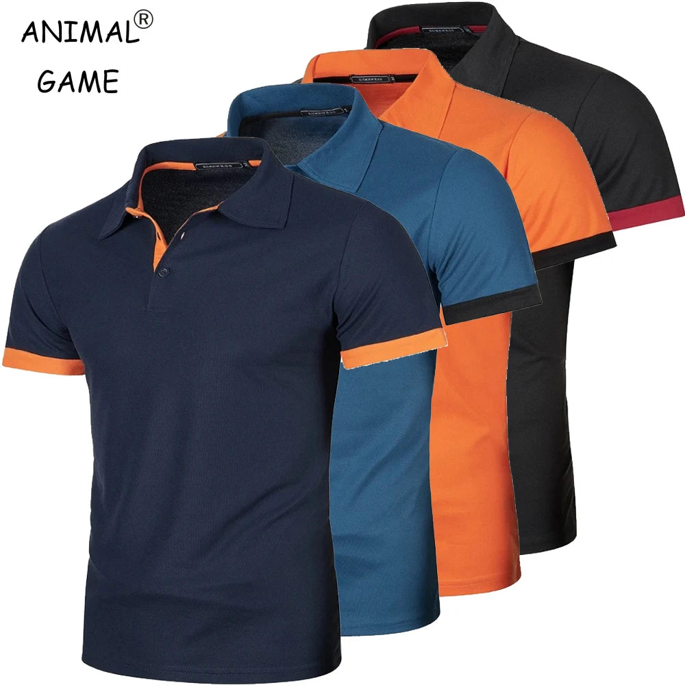 Mens Short Sleeve Polo Shirt, Solid Color Streetwear,  Lightweight Lapel Tshirts for Mens Summer Sport T
