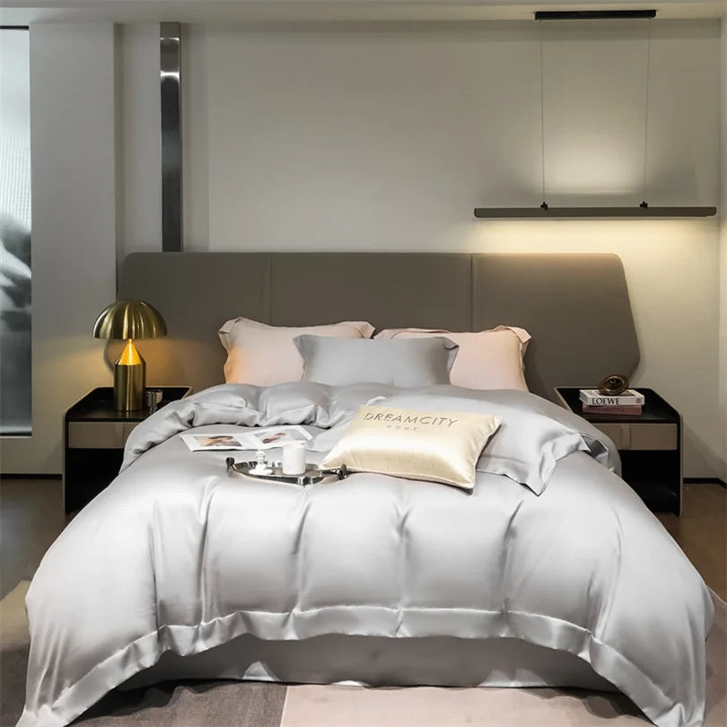 Dreamreal Pure Bamboo Bedding Set for Hotel Home Luxury Organic Bamboo Duvet Cover Fitted Bed Sheet Sets Pillowcase Cooling Soft