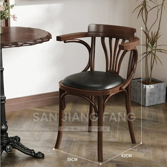American Retro Cafe.   Solid Wood Table and Chair Combination  for Small space or Restaurant.