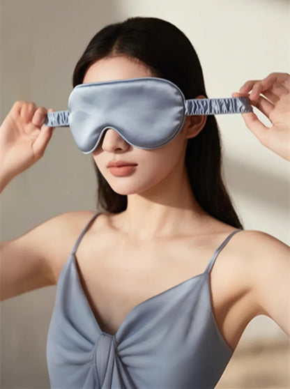 Double-Sided,  Silk,  Sleeping Eyeshade  for Light Blocking,  Breathable Travel,  Sleep Eye Mask  Shields,  Protective Safety Goggle Eye Wear.  Apricot and Light Coffee are the  least available, then golden, white, gray, foll