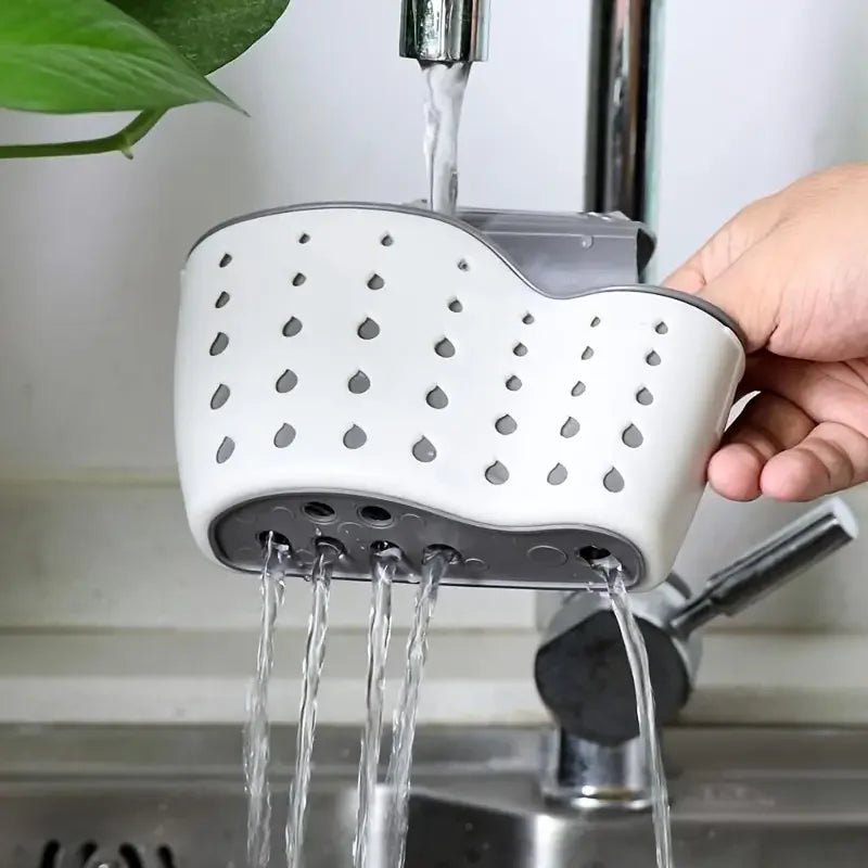 Sink Draining Hanging Basket Adjustable Kitchen Accessories Rubber Sink Bag Soap Sponge Shelf Faucet Holder for Bathroom