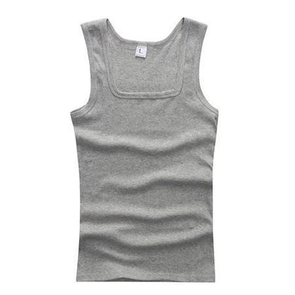 Men's Pure Cotton Tight Vest, Casual Sports Tank Tops,  Sleeveless Basic Tops, Quick Drying Bodybuilding Vest