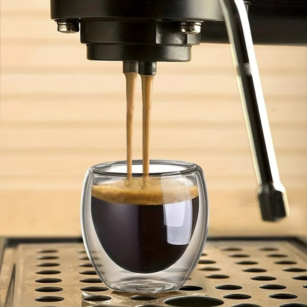 80/250/450ml Double-Wall Insulated Clear Glass Espresso Cups.  Perfect for Tea, Coffee, Latte, Cafe, Milk, Restaurant Use