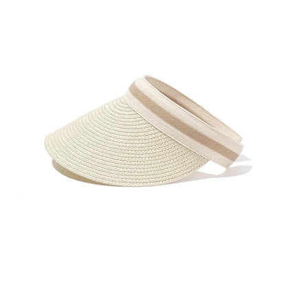 Style "A" is all gone( With the 3 Stripes. ) Styles "B" and "C" are available.  Summer,  Empty Top Straw Hat for Women, Outdoor for Sunscreen .  Visor for  Female,  Handmade,  UV Protection, Big Brim Sun Hat/Visor.    The pi