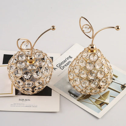 1pc Gold Crystal Pineapple Ornament Artificial Fruit Figurine Tabletop Centerpiece For Home Decor.  Low stock on the Pear.