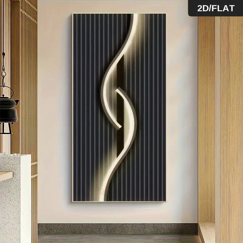 1PC 2D flat frameless modern minimalist style light and shadow decorative painting, suitable for living room, entryway, and hall