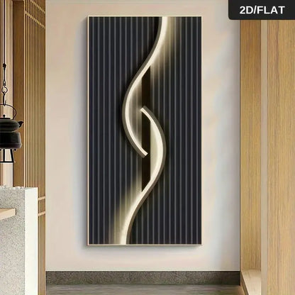 1PC 2D flat frameless modern minimalist style light and shadow decorative painting, suitable for living room, entryway, and hall