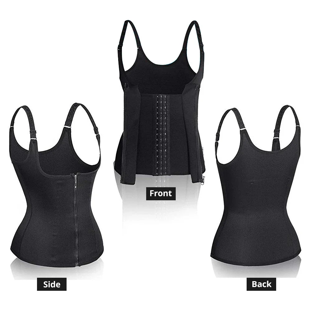 Waist Trainer Tank Top For Women,  Zipper Body Shaper,  Tummy Control,  Sleeveless Top,  Women's Activewear Body Shaping Underwear