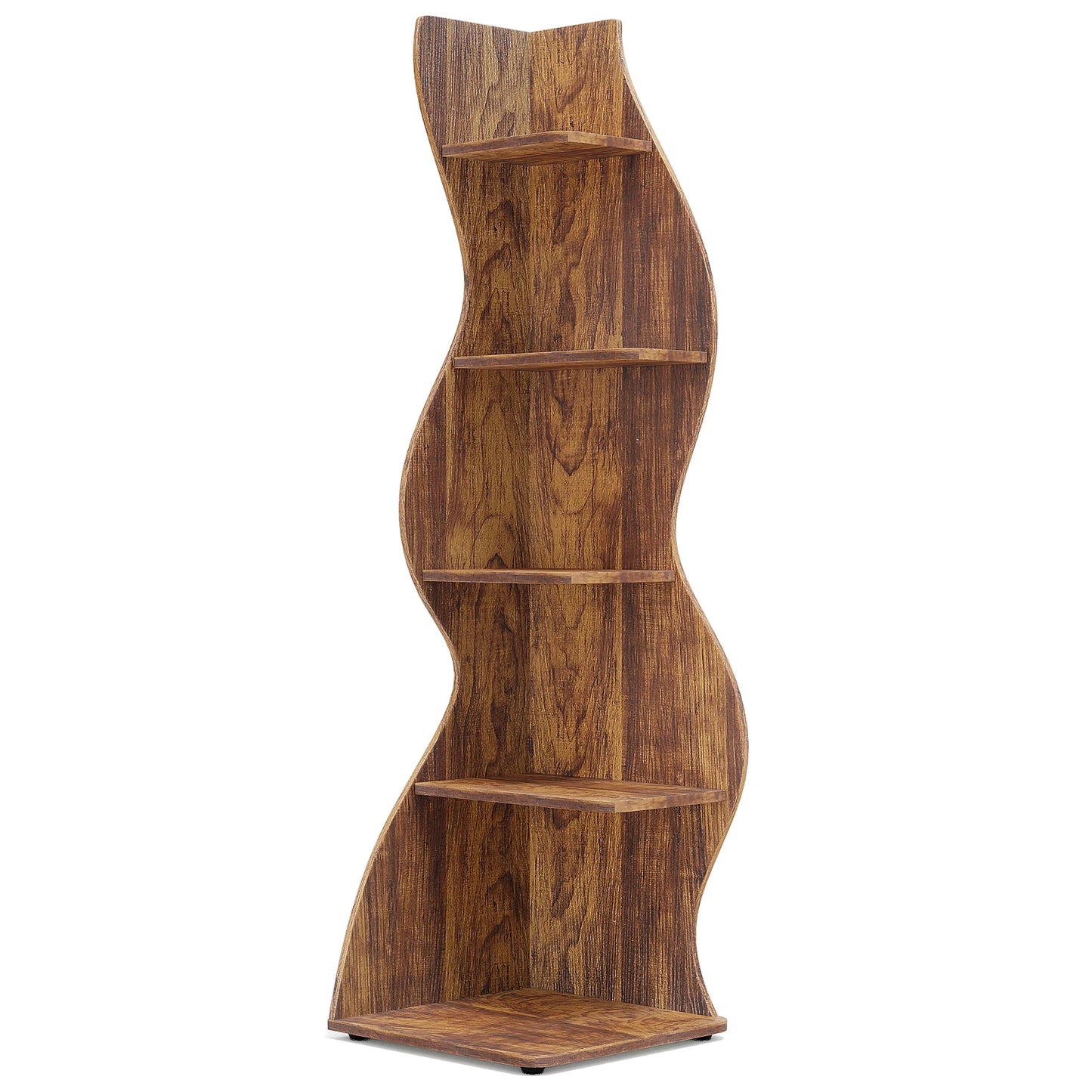 Corner Shelf, Modern 5-Tier Corner Bookshelf, Stylish Corner Small Bookcase, Storage Rack,  Plant Stand