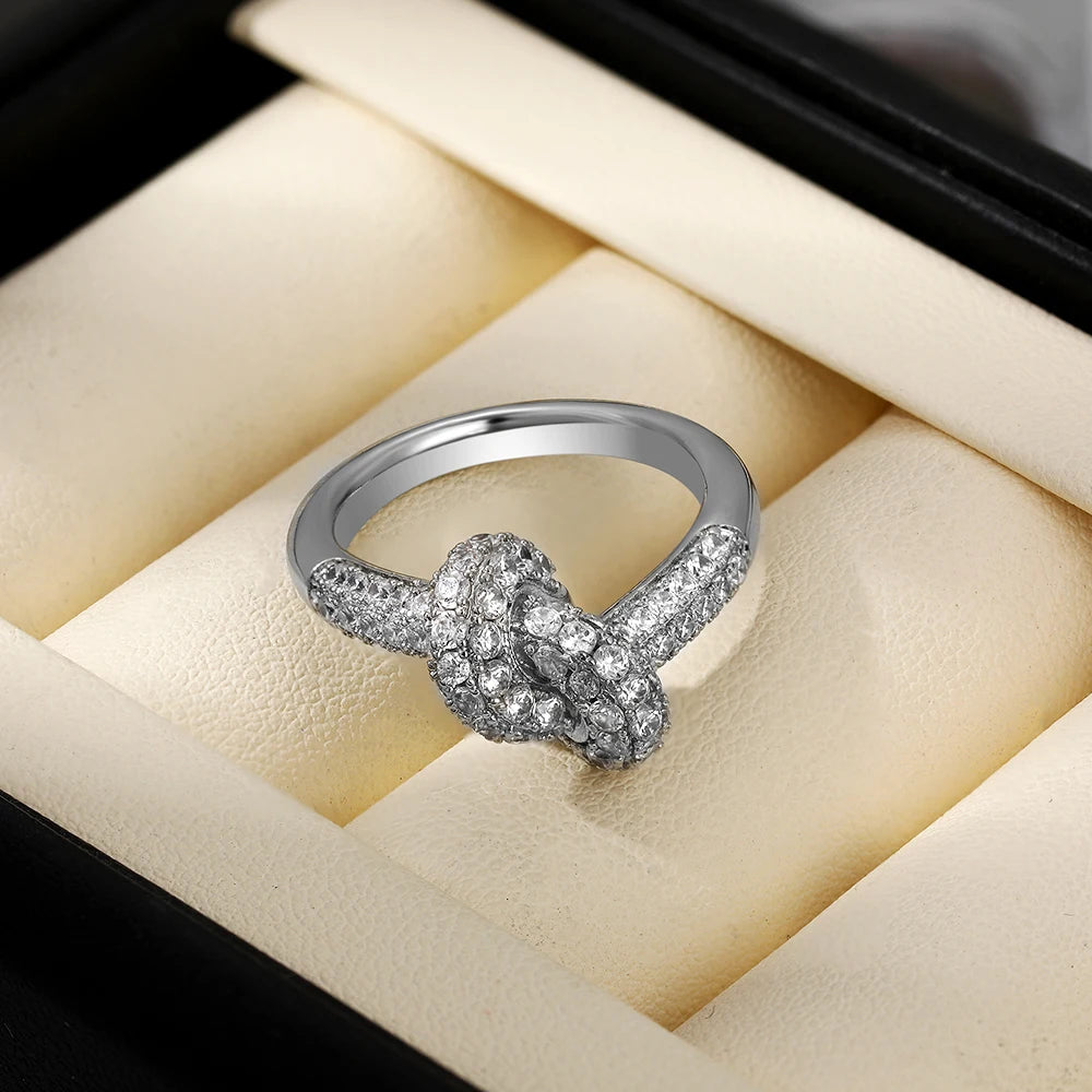 Colored Zircon  Intersection Ring, Classic  Design Style, Stainless Steel,  Waterproof,   Anti Fading.   LADIES Unique Jewelry Gift, and GREAT MOTHERS DAY Gift