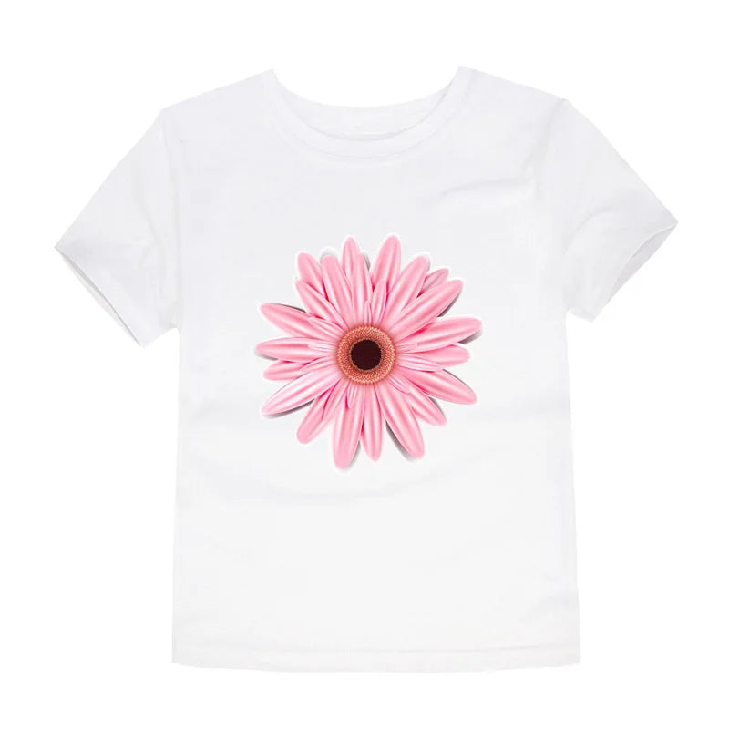 T-shirts with Flower Print for Teenage Girls.