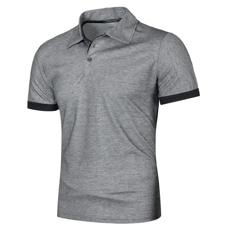 Mens Short Sleeve Polo Shirt, Solid Color Streetwear,  Lightweight Lapel Tshirts for Mens Summer Sport T