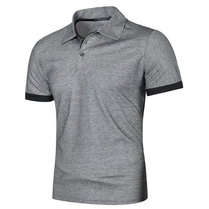 Mens Short Sleeve Polo Shirt, Solid Color Streetwear,  Lightweight Lapel Tshirts for Mens Summer Sport T