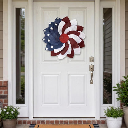16 Inch 250th Anniversary Patriotic Wreath.  American Flag Theme,  Garland for Patriotic  Day s.  Window /Wall Decoration