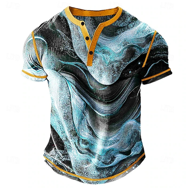Summer Men's Breathable Polo Shirt Casual Relaxed-Fit,  Short-Sleeve Henley neck T-Shirt.  Classic Athletic-Style Men's Short-Sleeve. This is ASIAN SIZING so that means order 1-2 sizes larger if you normally wear US or EURO s
