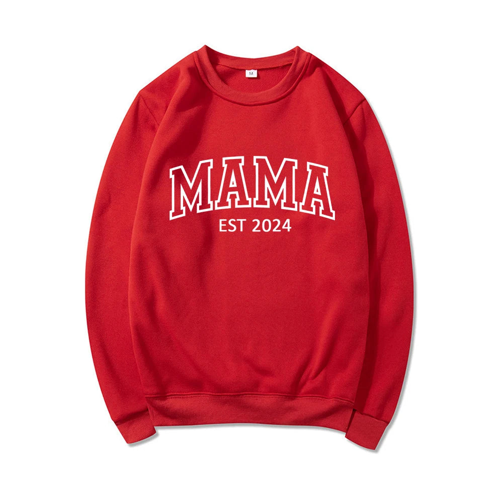 Mama Sweatshirt  for Mothers Day Gift . Womens Long Sleeve Crewneck Sweatshirt.  Personalized Hoodie for  Mom Gift.