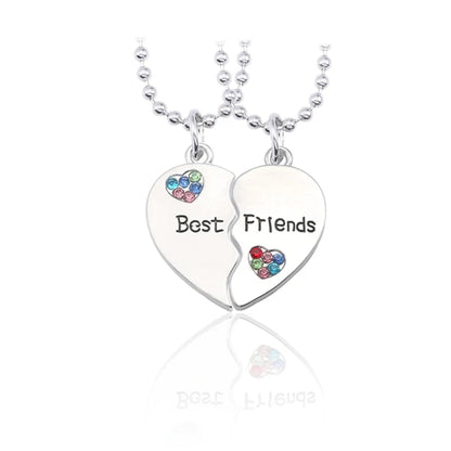 2pcs/set Splicing Necklace.  Heartbroken Pendant Necklace Men And Women Best Friends BFF Friendship Birthday Jewelry Gift
