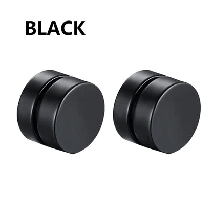 3 Pairs Crystal,  Strong Magnetic Ear Stud, Clip Earrings for Men and Women, Round  and square with 3 color choices for the framework.  Zircon, Magnet Earrings, Non Piercing Jewelry