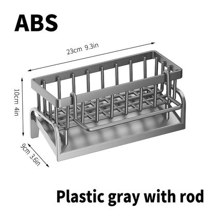 Kitchen stainless steel shelf, sponge drain rack, sink drainage rack, dishwashing supplies, dishcloth storage, drainage rack, for under sink or beside sink