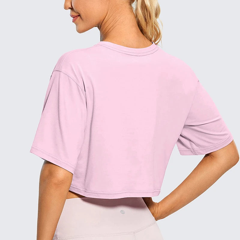 Shirt Funny Women's Crop Tops Casual Female White Crop Tops T-shirt Round Neck Short Loose Tees Summer PLEASEcheck sizing charts!!!