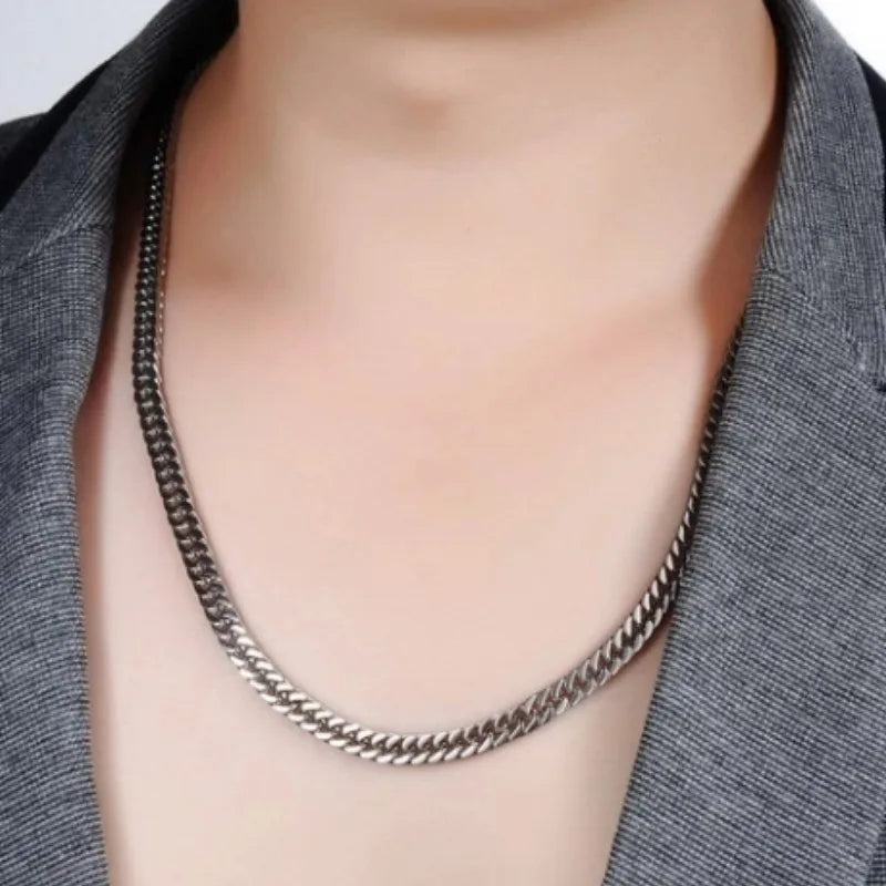 8mm-14mm Thick Stainless Steel Cuban Chain Necklace For Men.  Chain Jewelry Accessories.  Great FATHERS DAY GIFT!!!