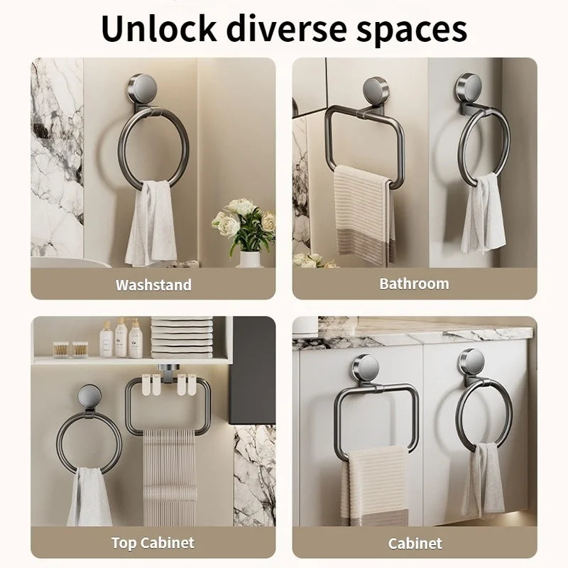 No Need To Drill,  Suction Cup bathroom towel ring,  Kitchen towel rings, toilet wall hanging hand towel ring,
