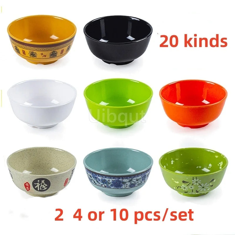 4.5 -5 inch 2 -10 piece set,  Break resistant Melamine Bowl for Thickened Flower Rice Soup or snacks.