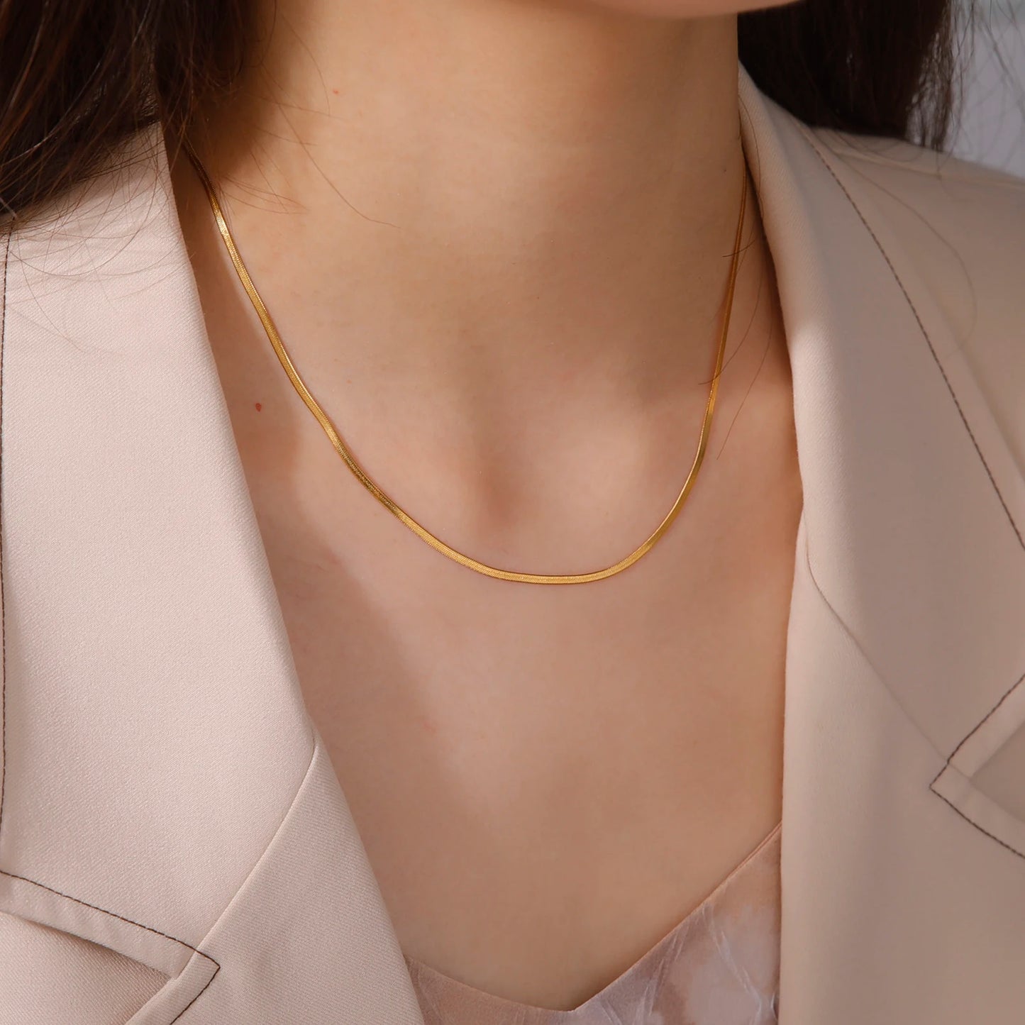 Stainless Steel Snake Chain Necklace for Women /Men of Gold Color  with Herringbone Choker,  Neck Chains 2026 Trend Jewelry Gift.  Perfect Gift for MOTHERS and FATHERS DAY