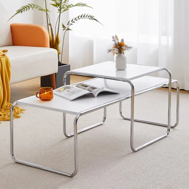 Stainless Steel Simplicity Coffee Table,  Modern Design  with Metal.  Unique Coffee Table Advanced Sense of Nordic Style