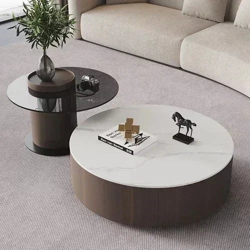 Coffee Table for Living Room Table, Nesting Neatly Round Coffee Tables,  Center Tables Living Room,  Balcony  Room Furniture