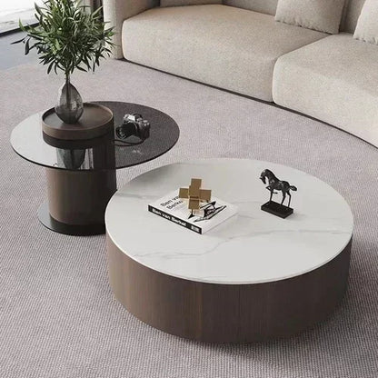 Coffee Table for Living Room Table, Nesting Neatly Round Coffee Tables,  Center Tables Living Room,  Balcony  Room Furniture
