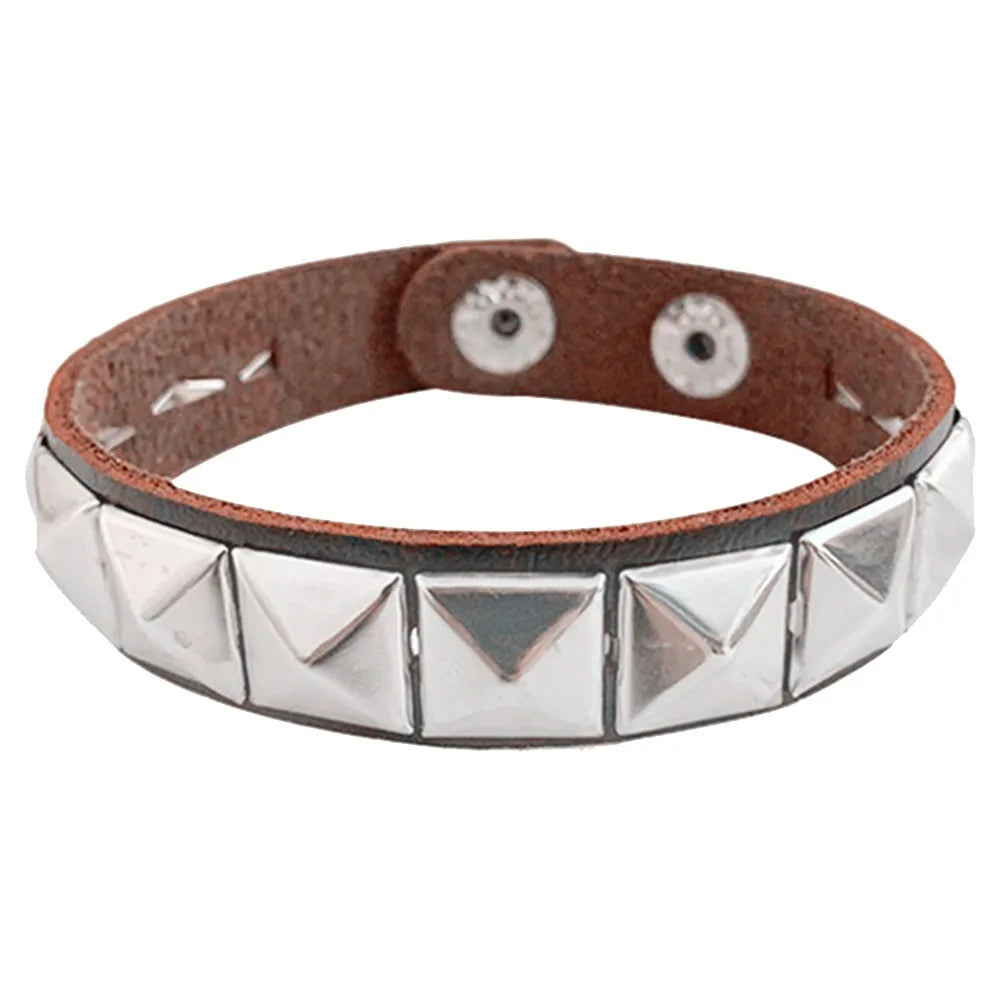 Unique Rivet PU Leather Studded Bracelet, Bangle, Rivet Bracelet,  Cuff Wrap,  Men /Women Metal Wristband . BLACK is low stock.  White is very available.