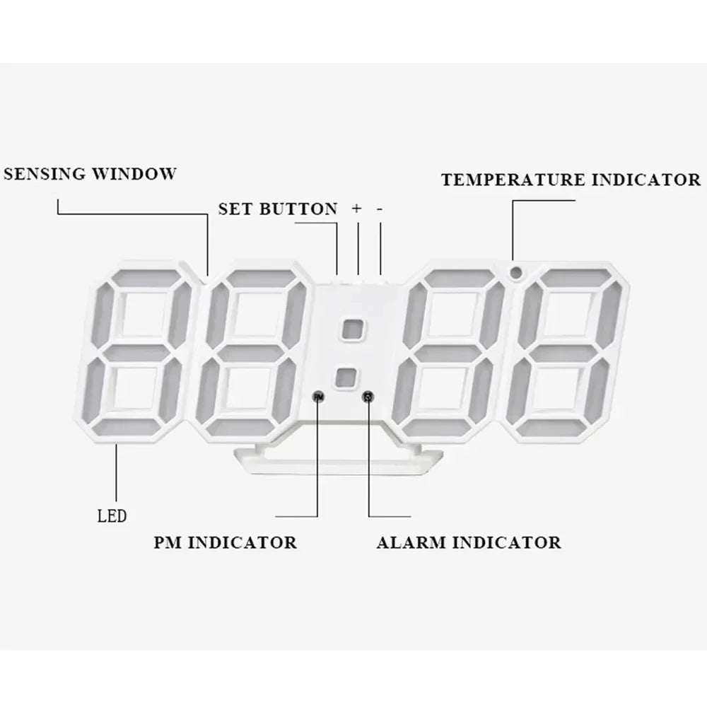 FUN Digital Wall Clock for Kitchen or Office.   Desk,  Electronic Alarm,   Modern Home Decoration for Bedroom Decor Interior Led Table Clocks Living Room
