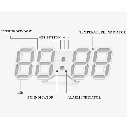FUN Digital Wall Clock for Kitchen or Office.   Desk,  Electronic Alarm,   Modern Home Decoration for Bedroom Decor Interior Led Table Clocks Living Room