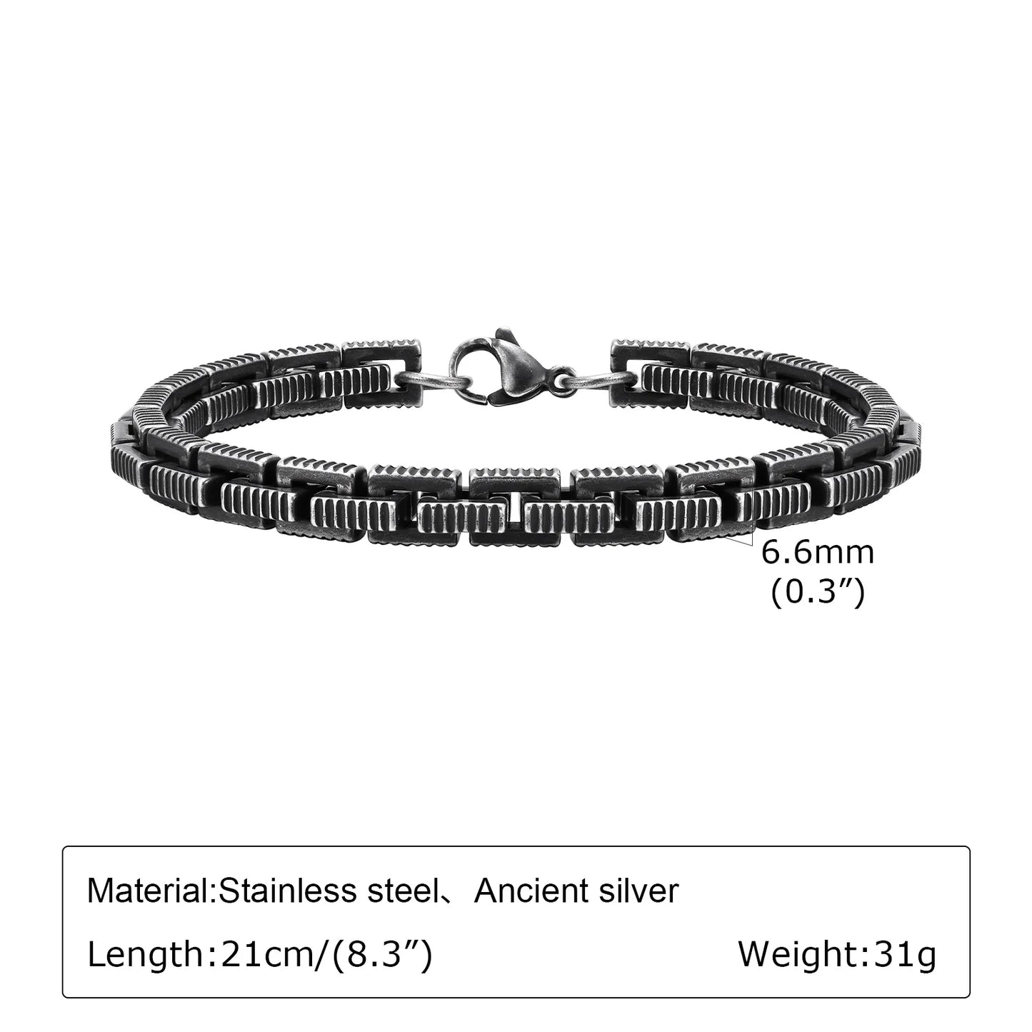 Vintage Chain Bracelets for Men, Boys. Byzantine Stainless Steel Braided Link Wristband,Retro Jewelry for any occasion but PERFECT FATHERS DAY Gift